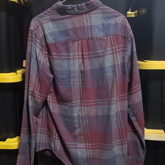 Outerknown Burgundy and Blue Plaid Shirt - Picture 8 of 8